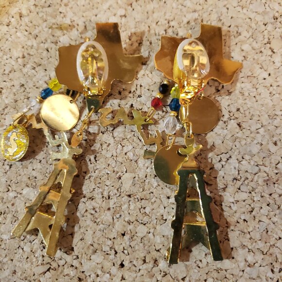 Lunch at the Ritz - Texas Tea Lonestar Earrings - Vintage - Picture 11 of 13